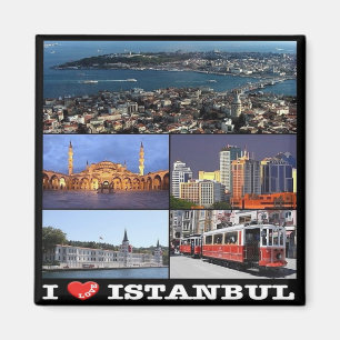 Aimant TR - Turquie - Istanbul - I Love - Collage