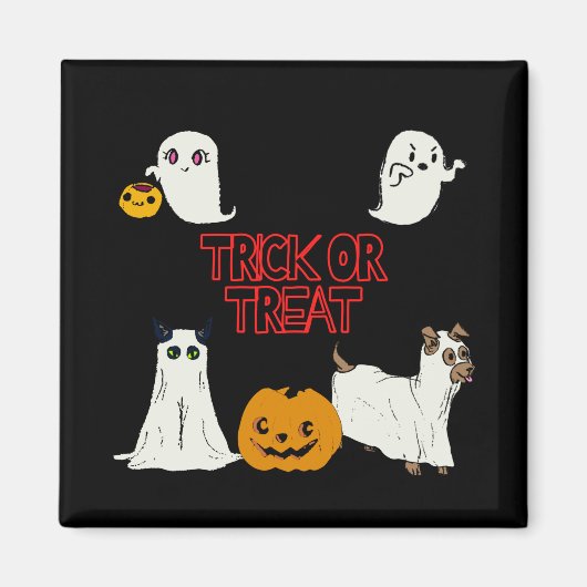 Aimant Trace ou traitement des fantômes d'Halloween (Devant)