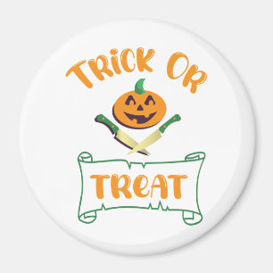 Aimant Tracer ou traiter les os croisés Halloween visage