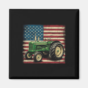 Aimant Tracteur de ferme agricole Drapeau Usa Tracteur Am
