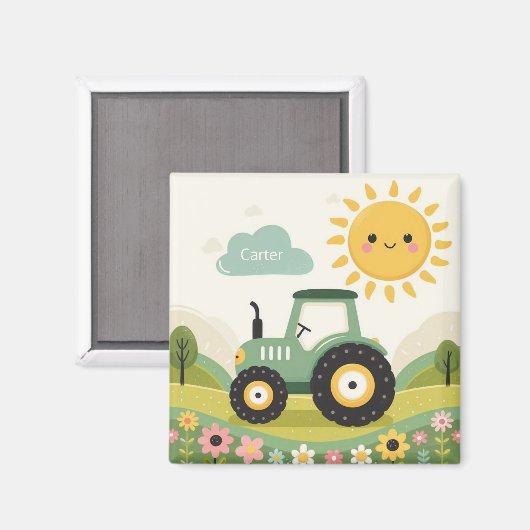 Aimant Tracteur/exploitation agricole personnalisé (Recto/Verso)