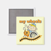 Aimant Tracteur mes T-shirts et cadeaux de roues (Recto/Verso)