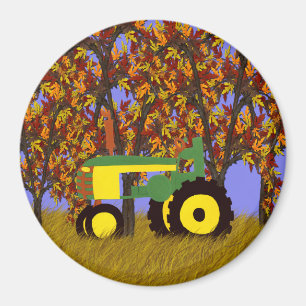 Aimant Tracteur par arbres d'automne 1