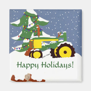 Aimant Tracteur pour Noël