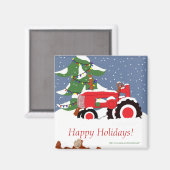 Aimant Tracteur pour Noël (Recto/Verso)