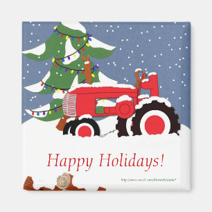 Aimant Tracteur pour Noël
