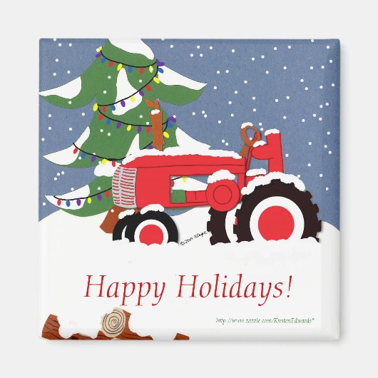 Aimant Tracteur pour Noël (Devant)
