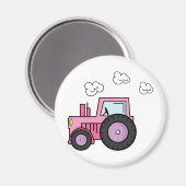 Aimant Tracteur rose (Recto/Verso)