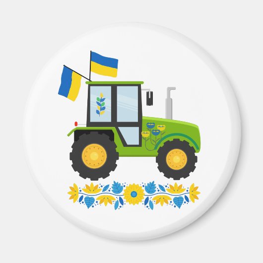Aimant Tracteur Whimsical Ukraine (Devant)