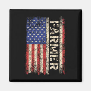 Aimant Tracteurs d'agriculteur Drapeau américain Patrioti