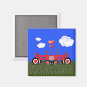 Aimant Tracteurs de baiser sous les coeurs (Recto/Verso)