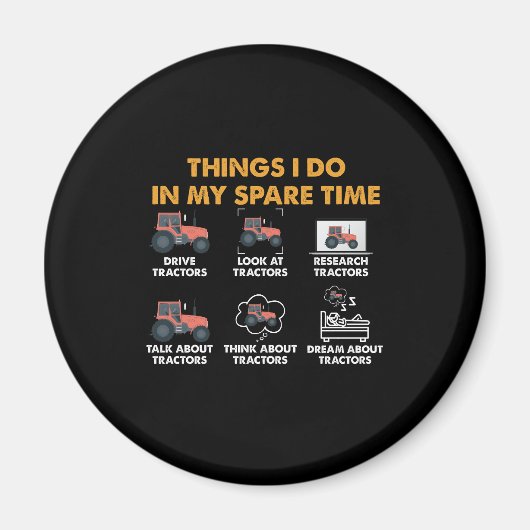 Aimant Tracteurs Drôle Aiment Les Choses Que Je Fais Dans (Devant)