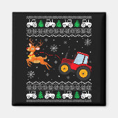 Aimant Tractor Ugly Christmas Tree Holiday Funny Xmas Boy (Devant)