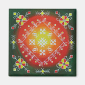 Aimant Traditional Latvian folk art with symbols painting (Devant)