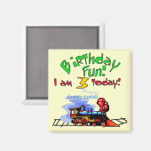 Aimant Train 3e Anniversaire Tshirts et cadeaux (Recto/Verso)