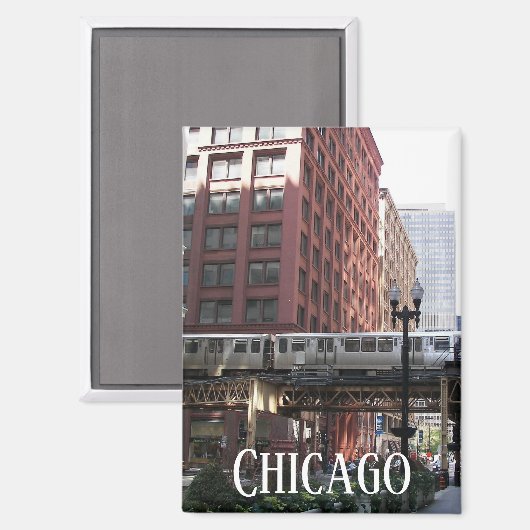 Aimant Train à boucle élevé de Chicago (Recto/Verso)