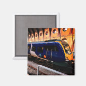 Aimant Train bleu et jaune (Recto/Verso)