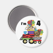 Aimant Train de la Jungle 4ème Anniversaire Tshirts et ca (Recto/Verso)