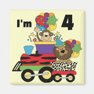 Aimant Train de la Jungle 4ème Anniversaire Tshirts et ca