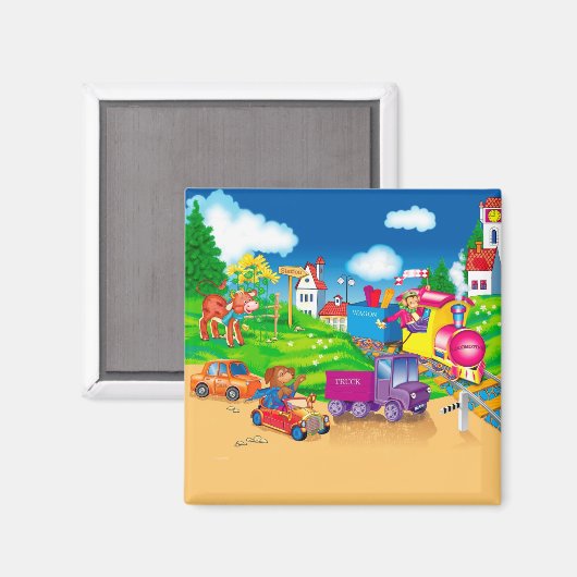 Aimant train et voiture (Recto/Verso)