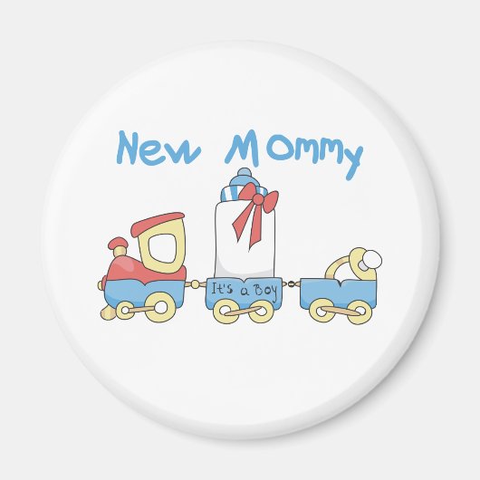 Aimant Train New Mommy of Boy tshirts et cadeaux (Devant)