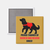 Aimant Trainer Fière : Recherche et Secourir Golden Retri (Recto/Verso)