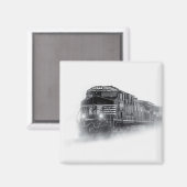 Aimant Trains de train noir et blanc (Recto/Verso)