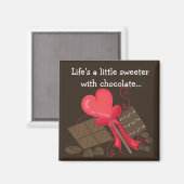 Aimant Traite au chocolat avec un message (Recto/Verso)