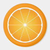 Aimant Tranche de fruit orange juteuse et cool (Devant)