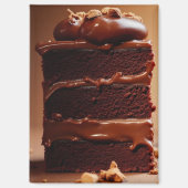 Aimant Tranche de gâteau au chocolat décadent (Recto)
