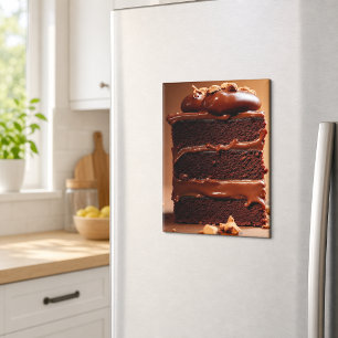 Aimant Tranche de gâteau au chocolat décadent
