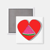 Aimant Tranche De Pastèque Et Carton Rouge (Recto/Verso)