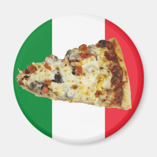 Aimant Tranche de pizza sur des couleurs de drapeau