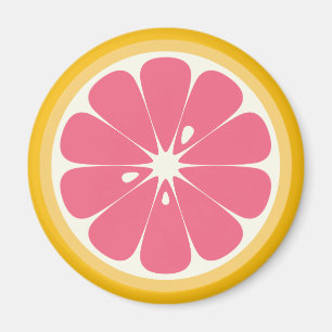Aimant Tranchée de pamplemousse rose