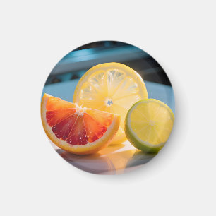 Aimant Tranches de Citron Agrumes Vibrants Grapefruit Cit
