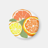 Aimant Tranches de Citron Orange Frais (Devant)