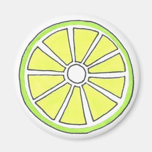 Aimant Tranches de fruits de citron vert juteux (Devant)