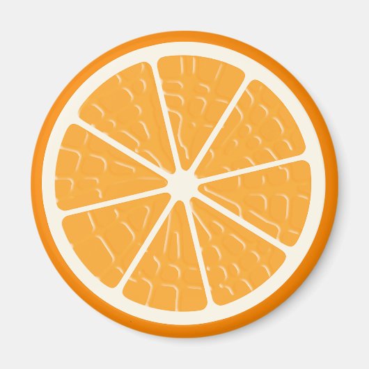 Aimant Tranches de fruits stylisées orange (Devant)