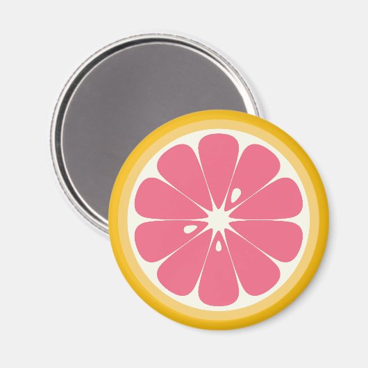 Aimant Tranches de pamplemousse rose (Recto/Verso)