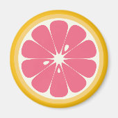 Aimant Tranches de pamplemousse rose (Devant)