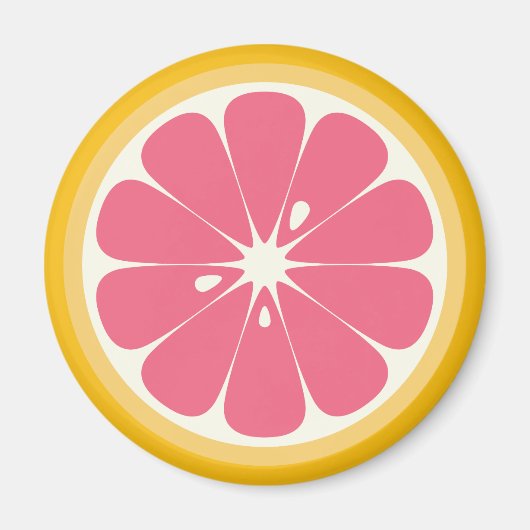 Aimant Tranches de pamplemousse rose (Devant)