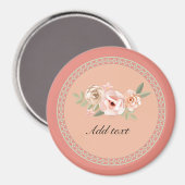 Aimant Tranquillité, belle décoration florale modèle, (Recto/Verso)