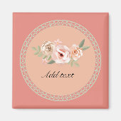 Aimant Tranquillité, belle décoration florale modèle, (Devant)