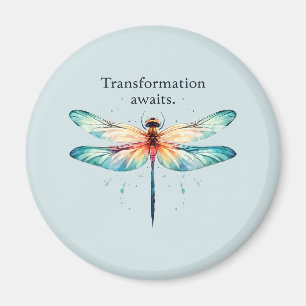 Aimant Transformation Attend - libellule colorée