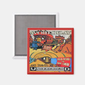 Aimant Transport en commun souterrain vintage (Recto/Verso)