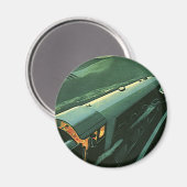 Aimant Transport vintage, Train à vitesse verte (Recto/Verso)