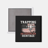 Aimant Trapper Un Piège De Chasse Héritage Américain (Recto/Verso)