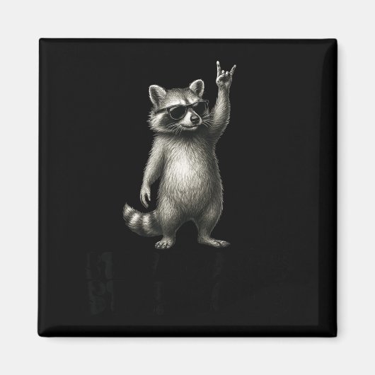 Aimant Trash Shades DJ Panda Raccoon Rock (Devant)