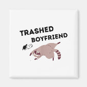 Aimant Trashed Boyfriend, Funny Trashed Panda Couples Pre (Devant)