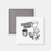 Aimant Trashed Panda, Funny Drunk Raccoon, Trash Panda Hu (Recto/Verso)